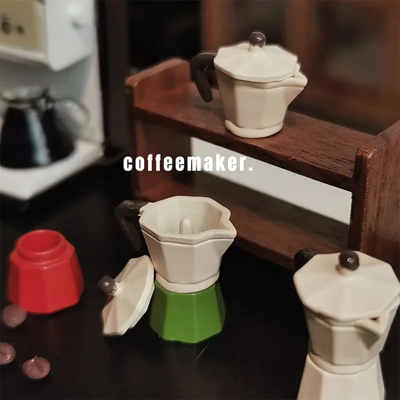 1pc Mini coffee pot, coffee machine, toy model, coffee utensil, miniature scene, doll house accessories