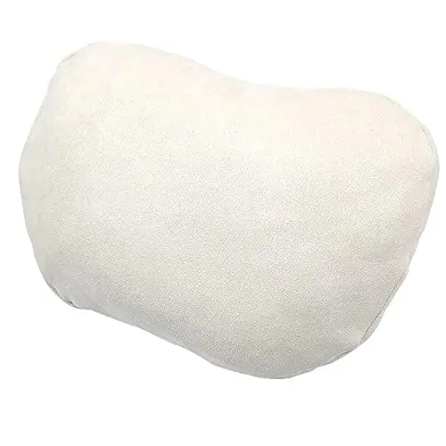 Car Truck Headrest Pillow Travel Headrest Beige Suede Fabric Soft Universal