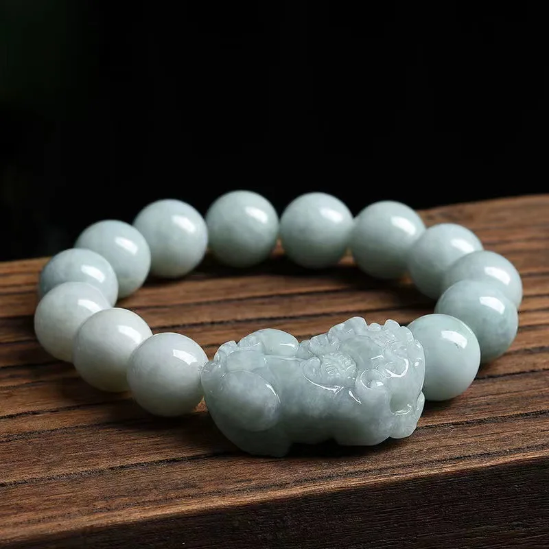 Certified Jade Pixiu Bracelet Men Women Fine Jewelry Genuine Myanmar Jadeite Grade A Burma Jade Pixiu Bracelet Feng Shui Bangles