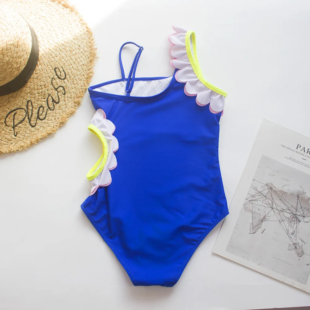 Girls Unique Printed Three-dimensional Flowers 2026 Summer New Swimwear Sunflower Girls One-piece Swimsuit