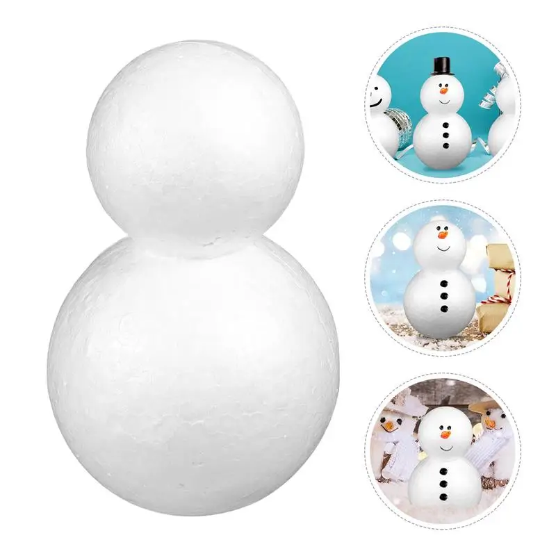20 Stück Polystyrol-Schneemann-Bastelbälle zum Selbermachen, Malerei, Schaumstoffmodelle für Heimdekorationen, Weihnachten, Basteln