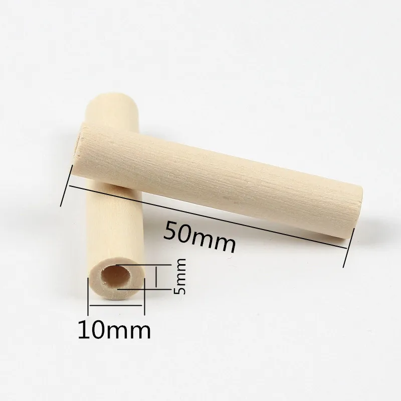 10Pcs 10X50Mm Natuurlijke Houten Ronde Holle Buis Kralen Houten Spacer Kralen Voor Sieraden Maken Diy Ketting ambachten Accessoires