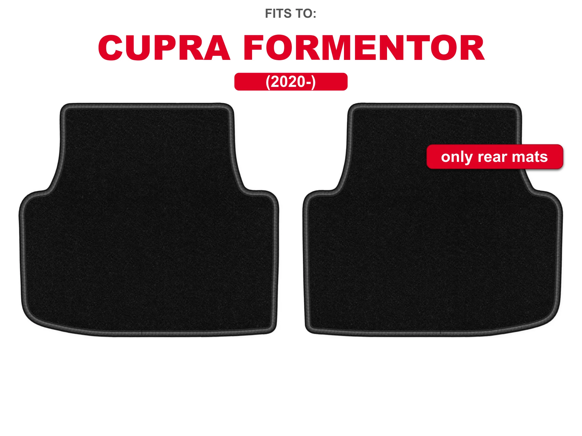 Velour tapijten achterin voor: Cupra Formentor 2020- SUV Zwart