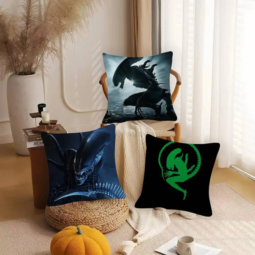 Movie Alien Soft Comfortable Pillow Case Cartoon For Sofa Living Cat Room Home Office Retro Decor Protective Cover