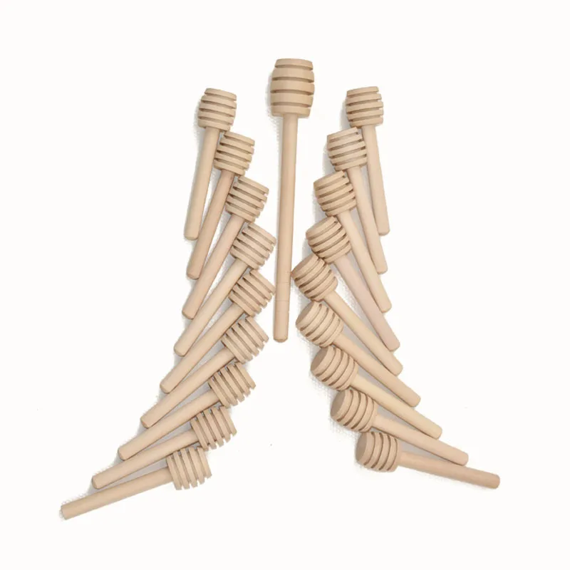 1000 pcs 8cm Mini Wooden Honey Dippers Wedding Favors Wood Honey Spoon Stick Party Supply Mixing Stick