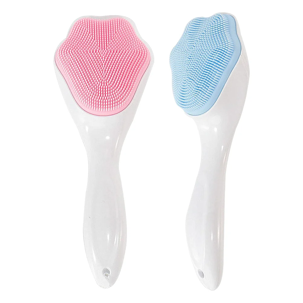 2-teiliger Silikon-Gesichtsreiniger, manuelles Hautpeeling, sicher und gesund, geeignet für den Heimgebrauch auf Reisen, Silikon-Gesichtswäscher