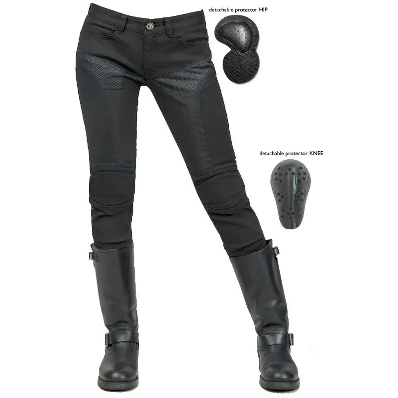 

Motorcycle jeans racing breathable summer mesh breathable motorcycle riding pants knee pads adjustable up and down
