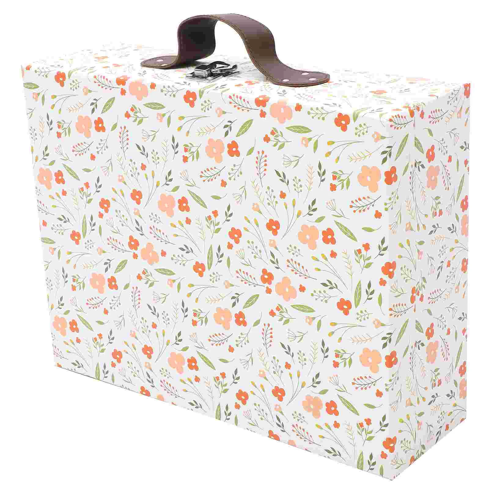 

Keepsake Trunk Portable Storage Box Suitcase Festival Gift Holder Bride Paper Suitcases