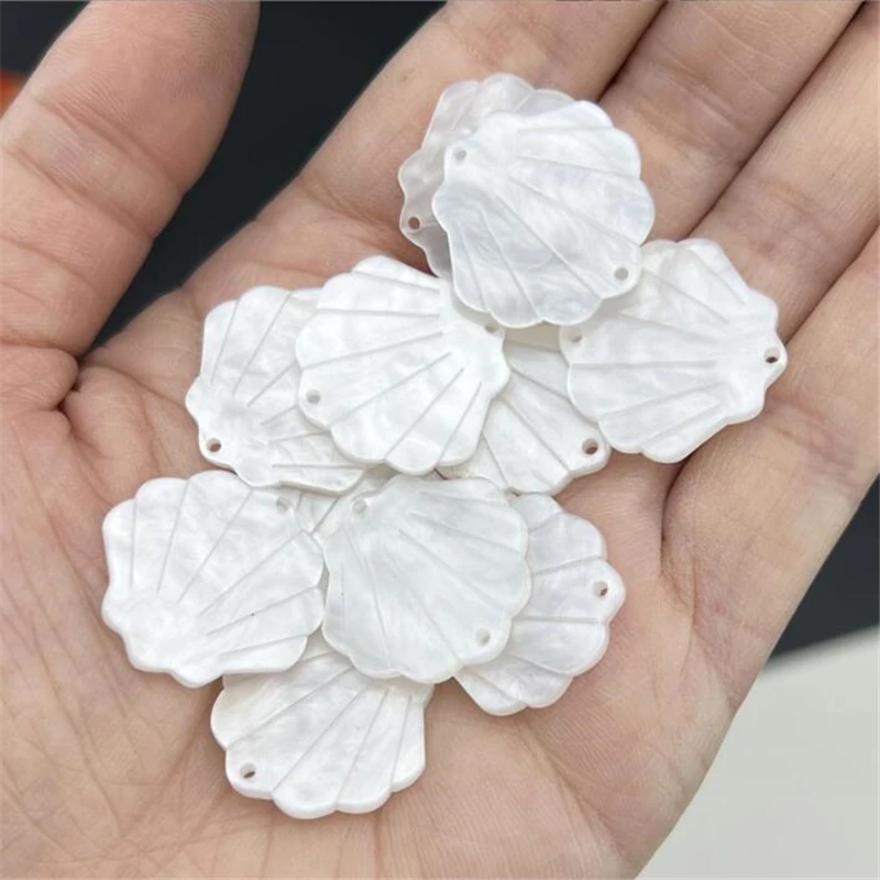 10Pcs/Lot New 22MM Acrylic Beads Acetic Acid Shell Charm Connectors Diy Earrings Jewelry Making Resin Acessories