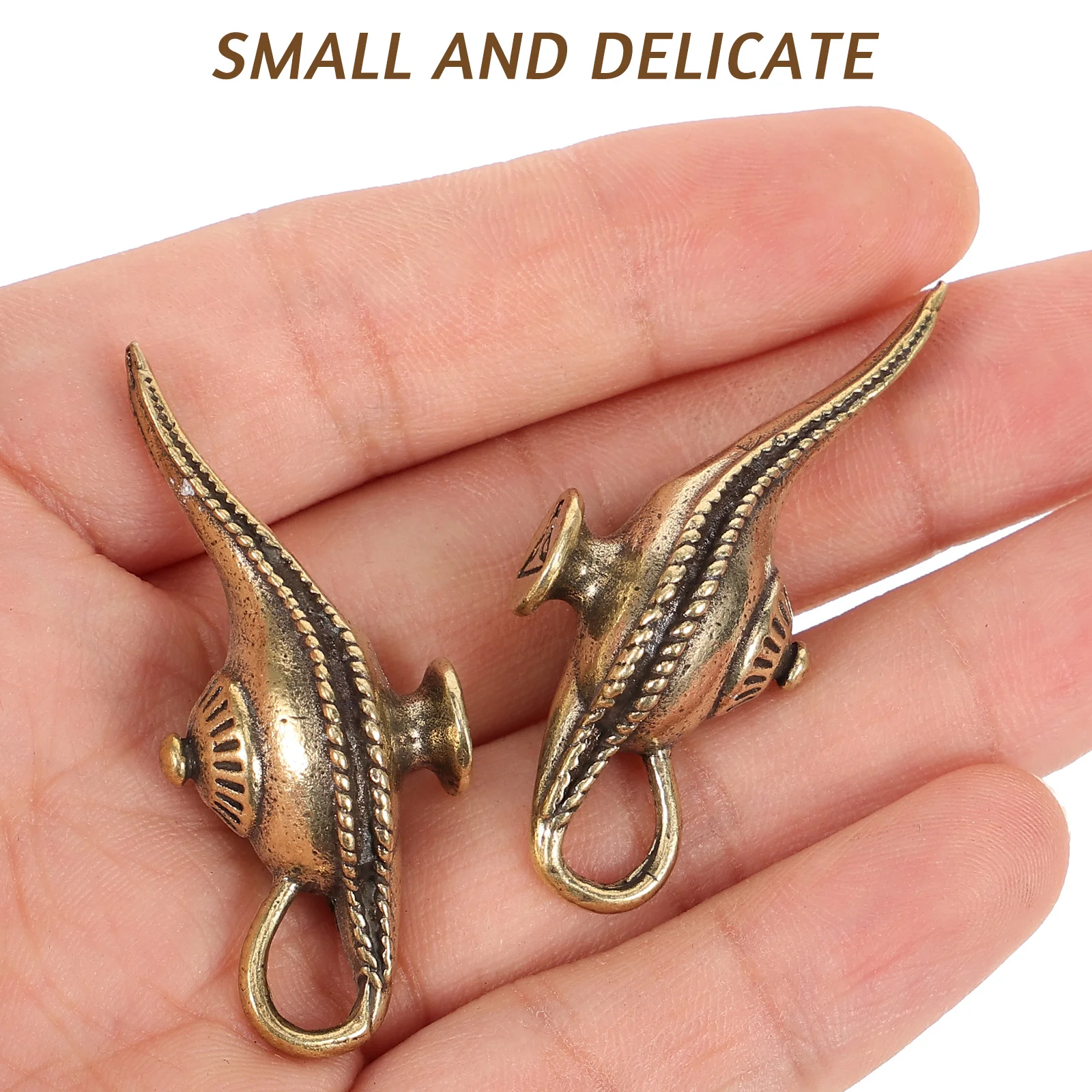 

5 Pcs Brass Lamp Pendant Small Keychain Keyring Charms Copper Accessories Vintage