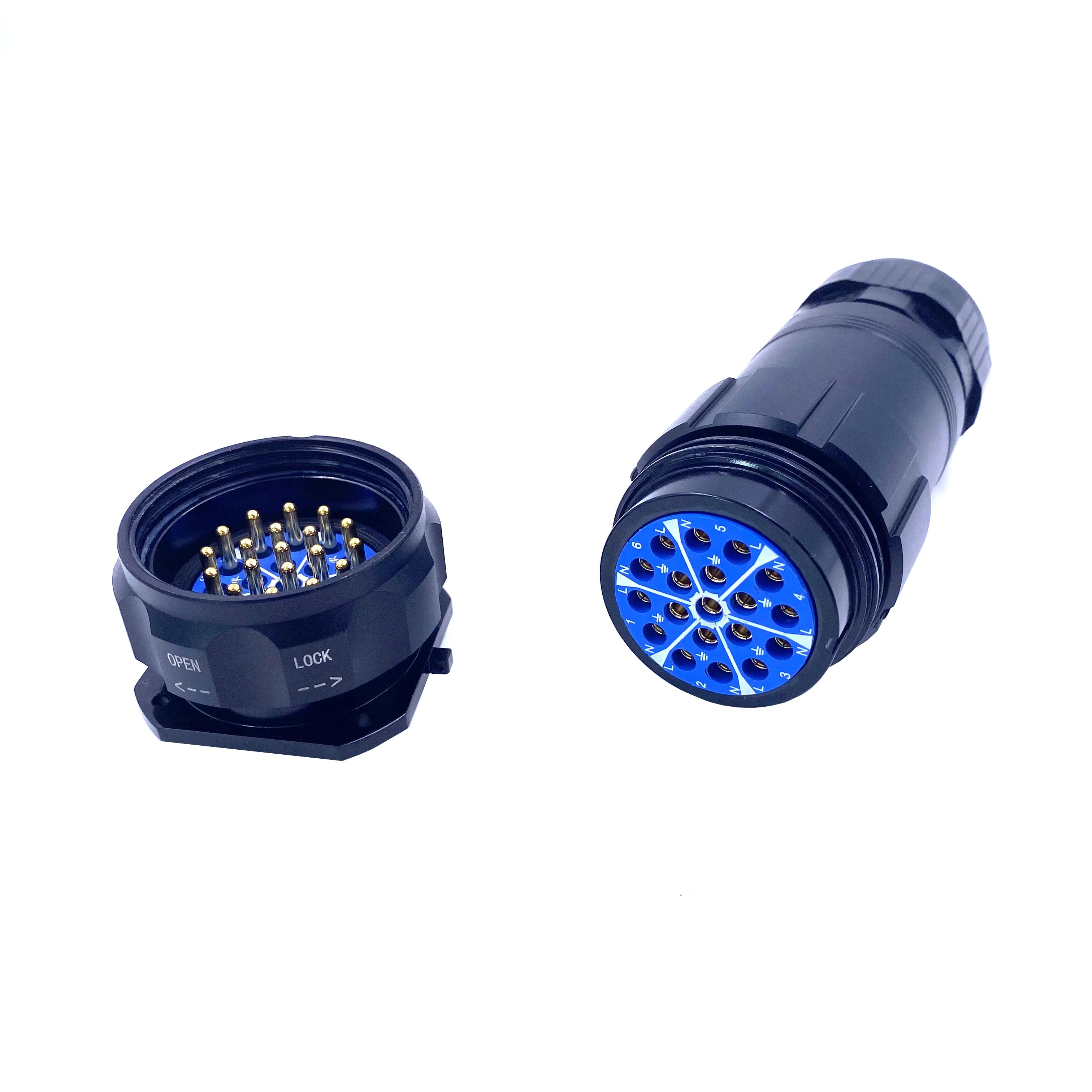 FCONNR IP67 Waterproof 19Pin Socapex Connector Female Socket 20A 250V -40℃ to 85℃. Compatible