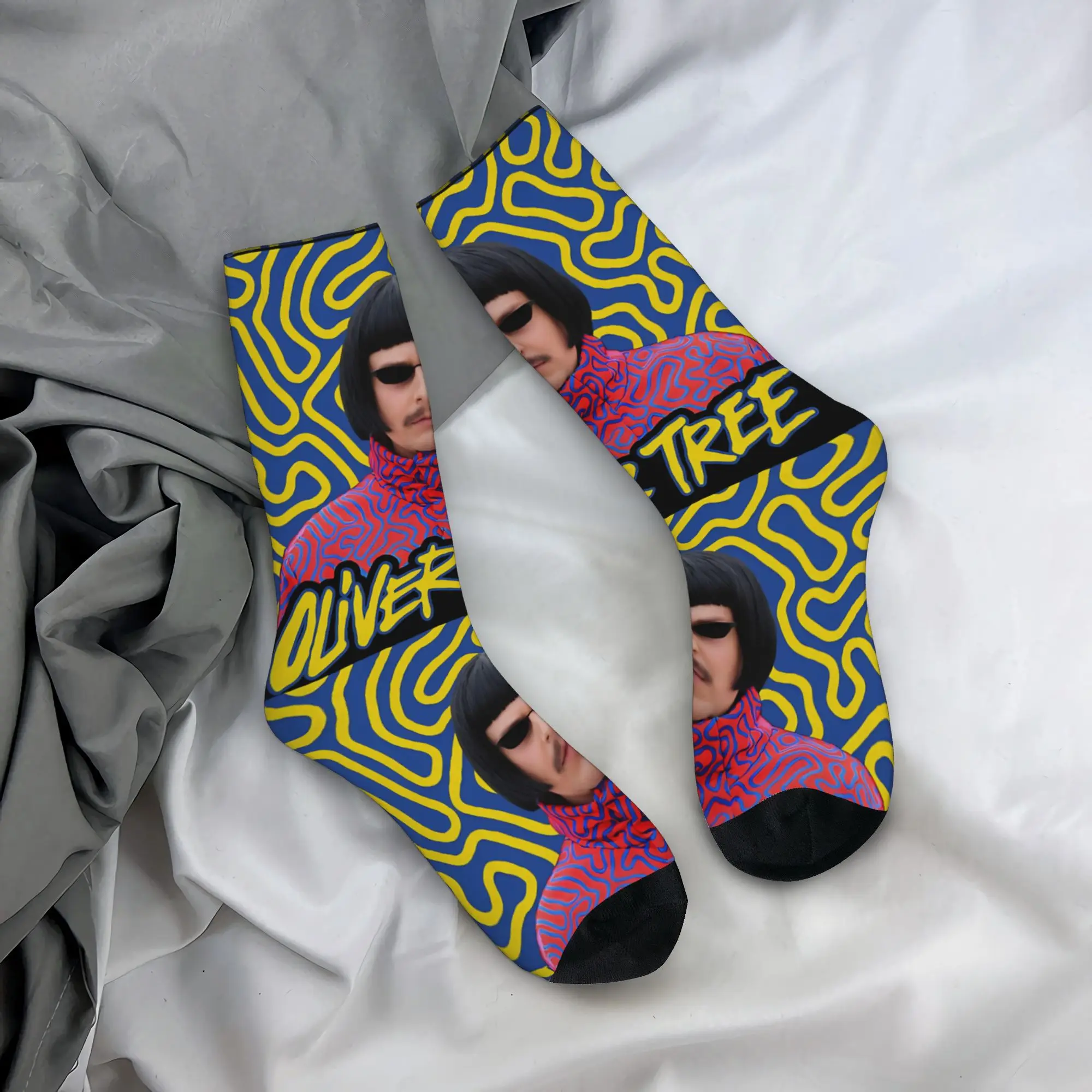 Autumn Winter Cool Men's Women's Oliver Tree American Rapper Socks  Non-slip Crew Socks