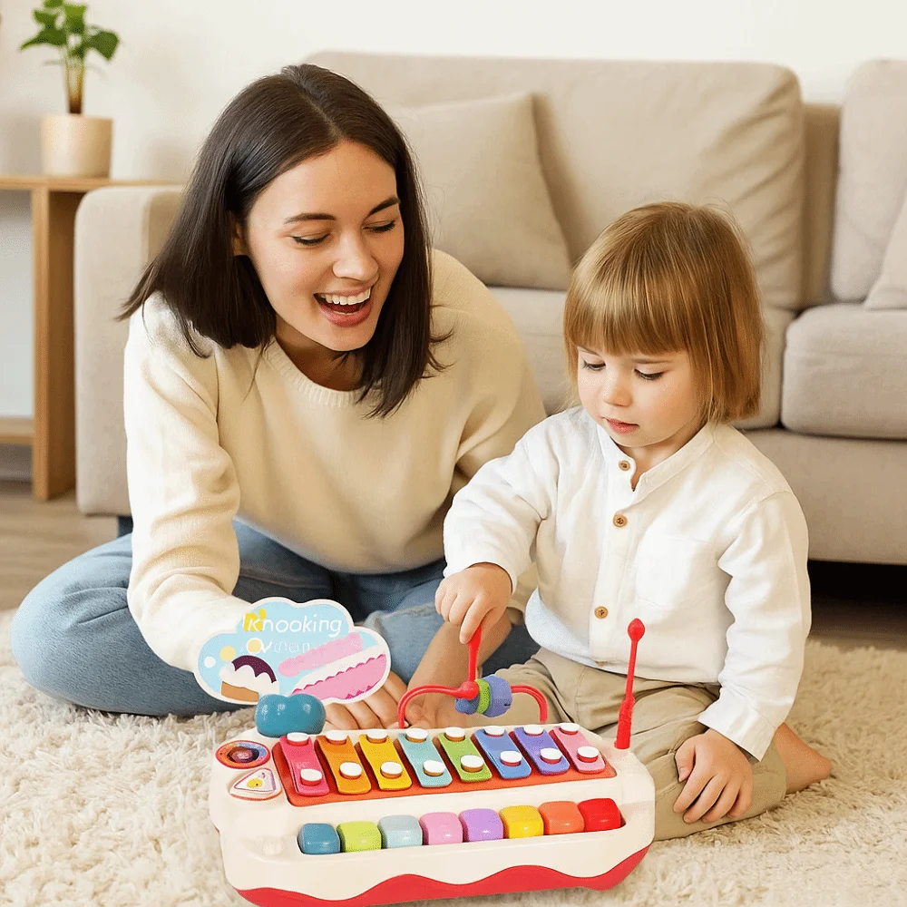Plástico 8-nota bater piano brinquedos mão bater educação precoce bebê música massa vara instrumento de percussão quebra-cabeça
