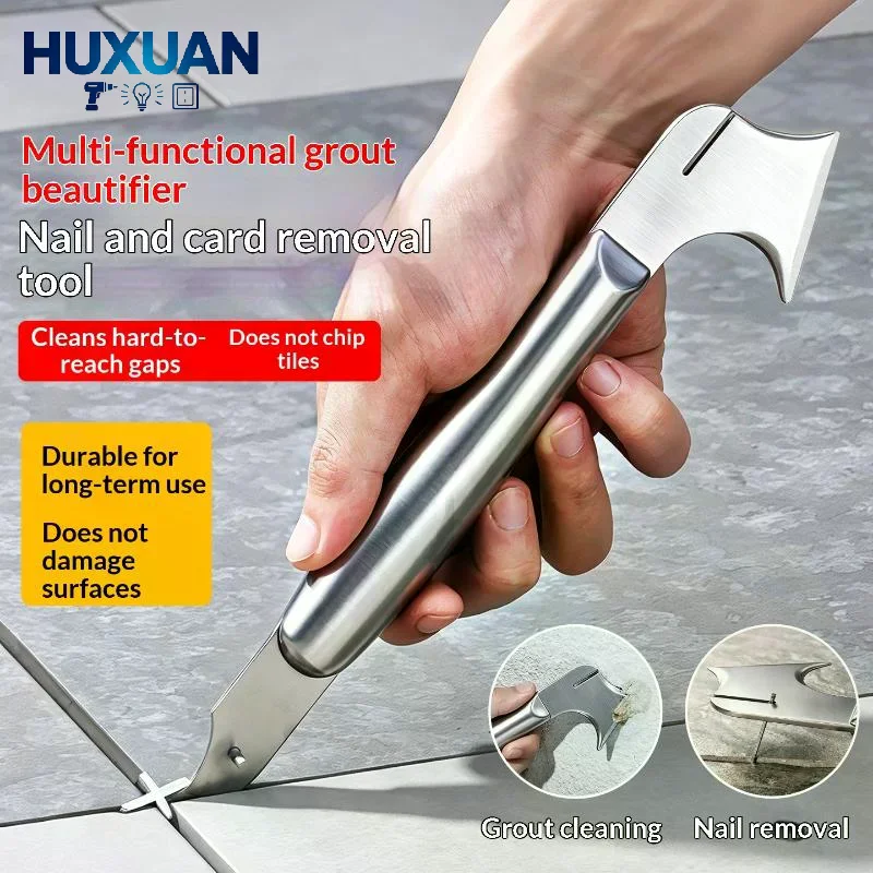 Professional Tile Gap Repair Hook Knife Stainless Steel Ceramic Tile Gap Cleaner Scraper Floor Nail Pullers Motorcycle Hand Too