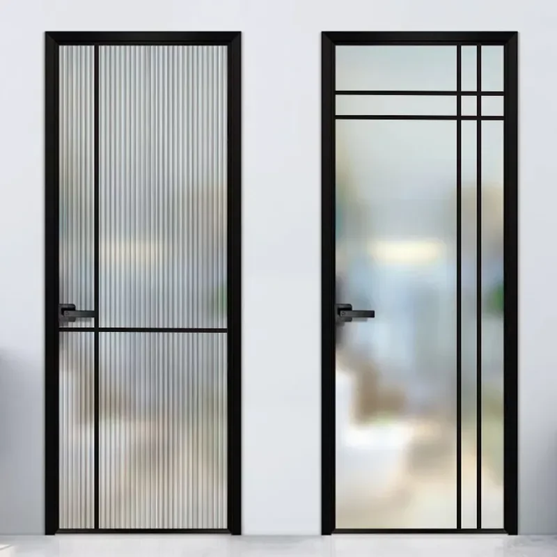 for Foshan Casement Indoor Aluminum Alloy Bathroom Extremely Narrow Door Kitchen Sliding Glass Barn Door Moisture Proof