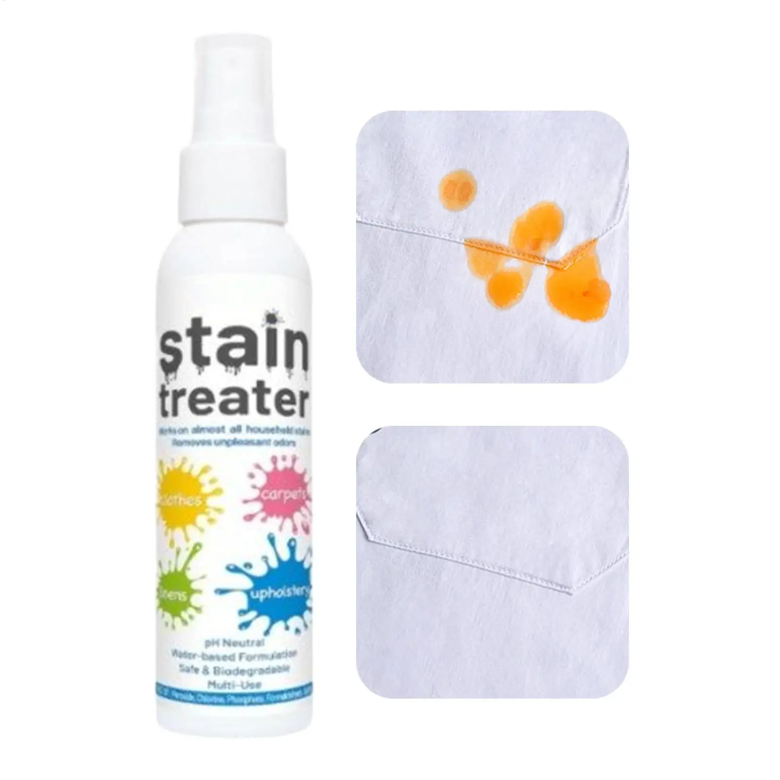 Spray dissolvant de taches pour vêtements, 120ml, dissolvant de taches pour tissu, Portable, nettoyeur d'huile de graisse tenace pour voyage, maison, dortoir