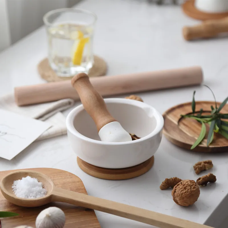 Household ceramic pepper grinder pepper masher grinder food grinder mortar and pestle
