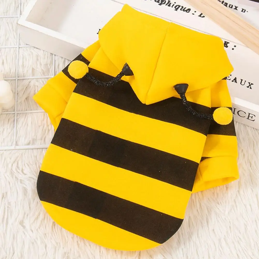 Bienen-Haustier-Hoodie Winter Warmer Fleece Hunde- und Katzenkostüm Cosplay Pullover Outfit für kleine und mittelgroße Welpen und Kätzchen für die Feiertage – Detail 11