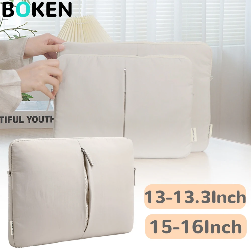 Plush Laptop Sleeve for 13 15 16Inch MacBook Air/Pro Dell HP, Cute Fluffy Soft Case for Women, Fashion Protective Laptop Bag