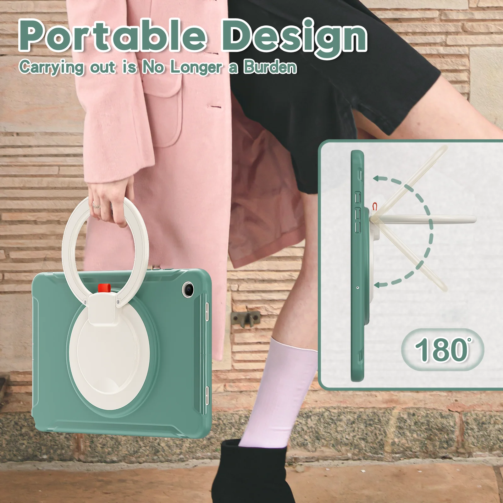 Etui z podstawką do Samsung Tab A11 A9 Plus SM-X230 X236 X210 X216 A8 10.5 X200 X205 A7 10.4 T500 T505 S5E SM-T720 T725, obudowa TPU+PC — zdjęcie produktu 4