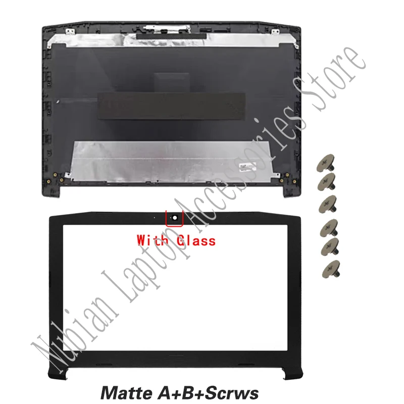 AKGIFT Coque LCD Couverture Arrière + Charnières Pour Acer Nitro 5 AN515-41 AN515-51 Etc.