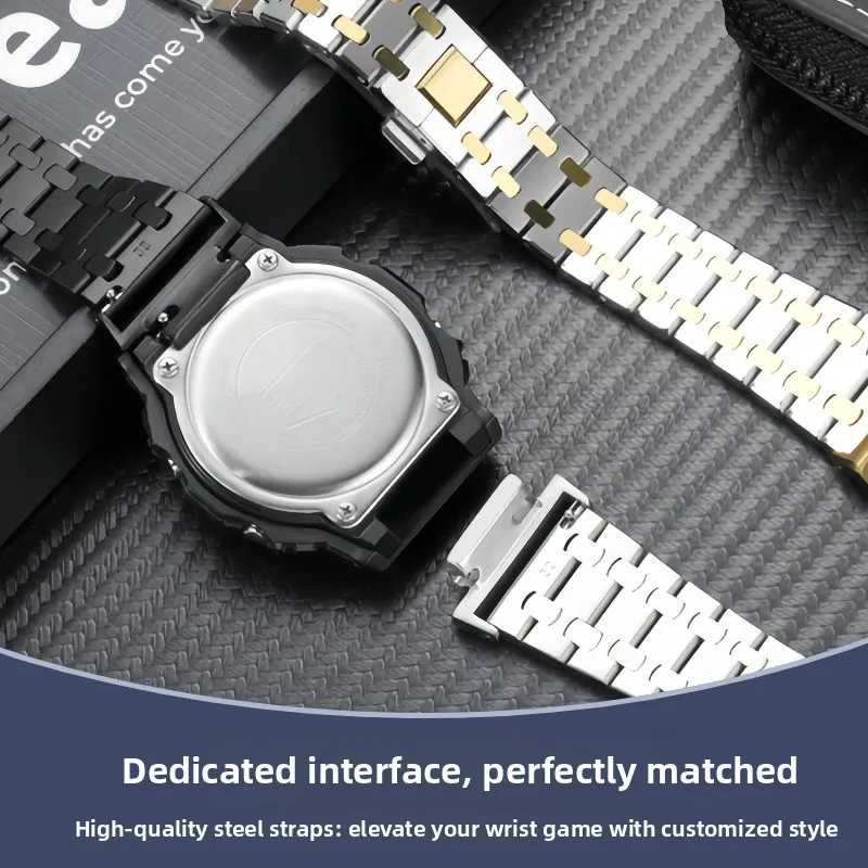 Ремешок для часов из нержавеющей стали, чехол для Casio G-SHOCK GW5610 DW-5600 GW-B5600, комплект модов, металлический корпус, ремешок для часов, мужские модифицированные аксессуары