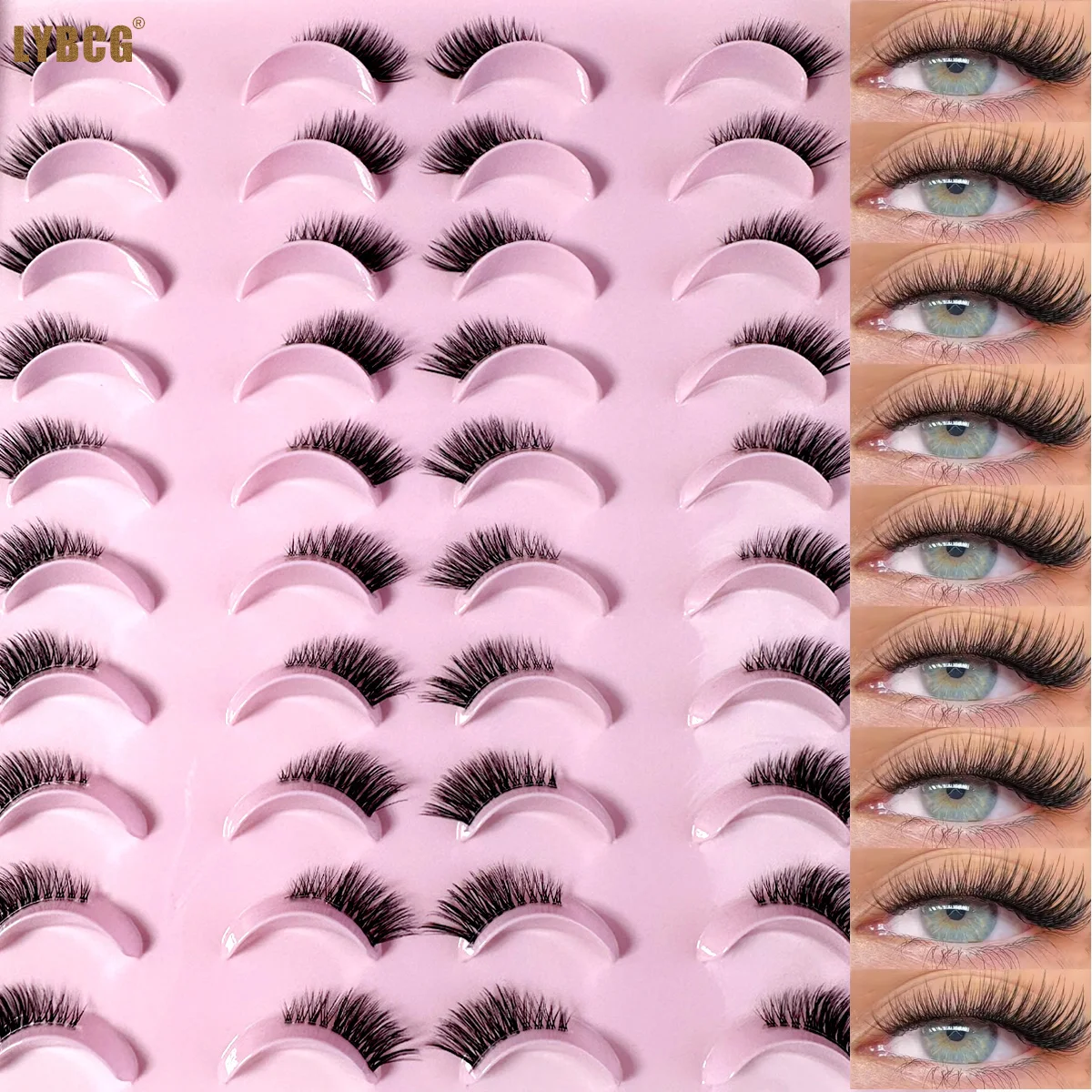 Meia cílios falso vison natural curto olho de gato cílios postiços fofo alado 3d vison raposa cílios maquiagem extensão cílios falso cils