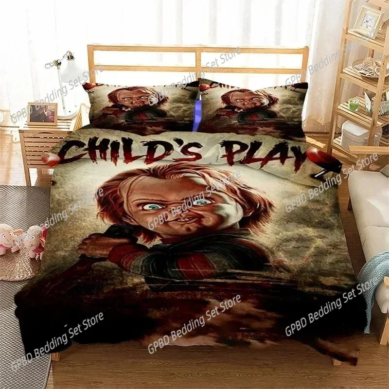 

Horror Movie Chucky Comfortable Duvet Quilt Cover Pillowcase Bedding Set Children Bedroom Decoration Home Textile