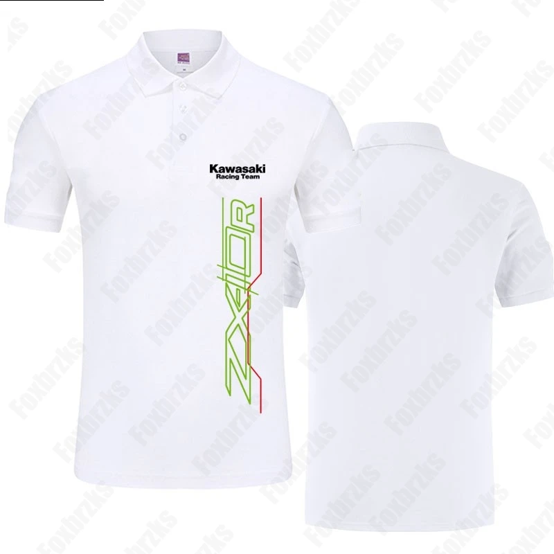 Polo de manga corta con estampado de Kawasaki para hombre, traje de carreras de motocicleta, Top de entrenamiento de gimnasio de secado rápido, Japón, verano, nuevo