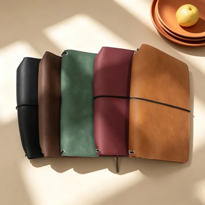 A5 Vintage Leather Notebook Cover Strap Notepad Protector Pu Book Sleeve for Journal Notebooks Planner Sketchbook