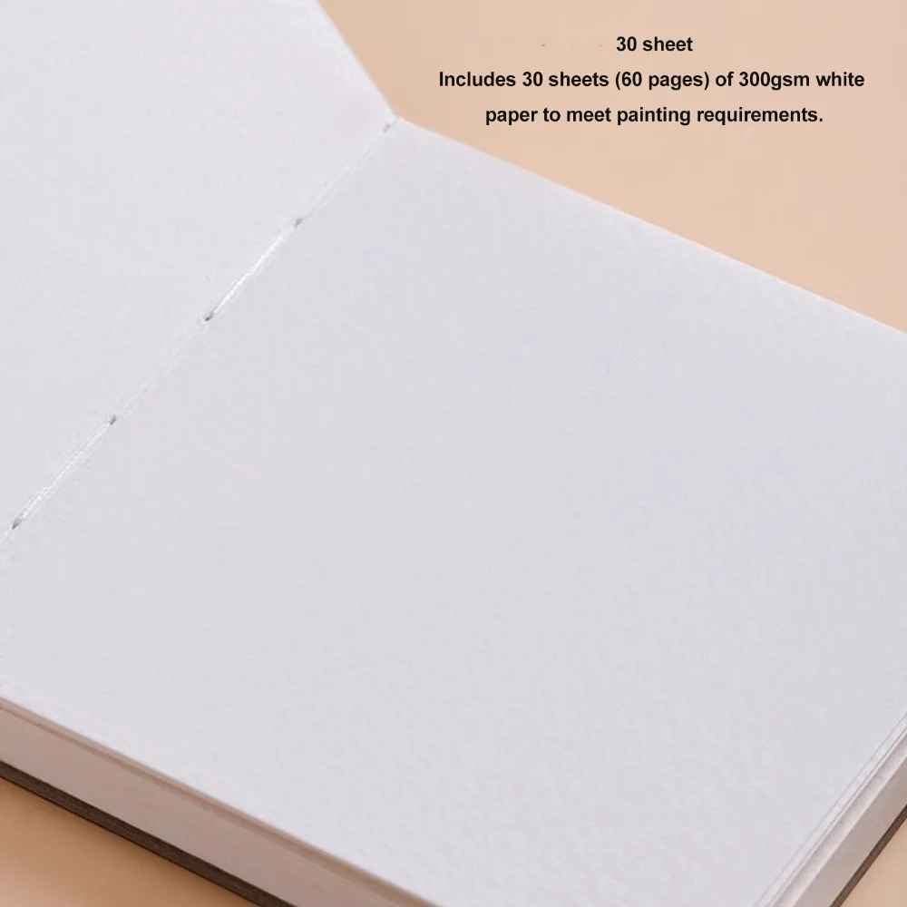 2pcs Compact Portable Size Watercolor Sketchbook Hard Cover Blank Pages Watercolor Journal Travel Journal Outdoor Sketching
