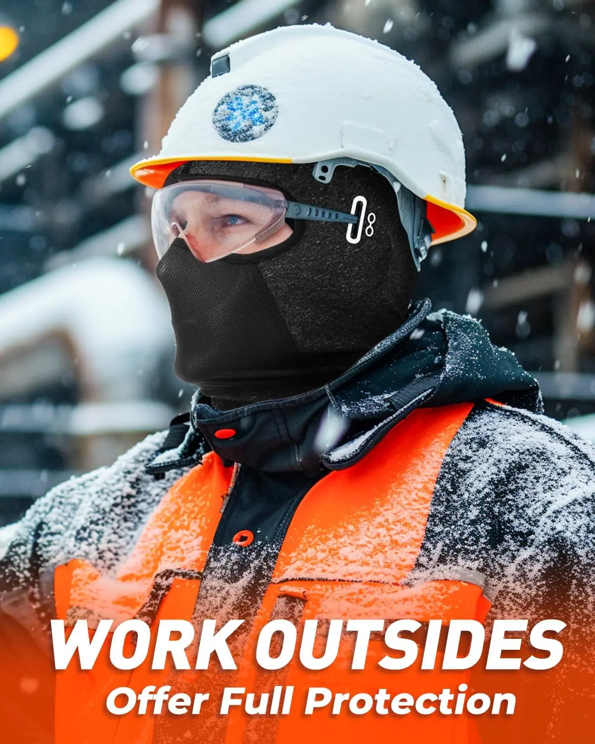 หน้ากากสกีบาลาคลาวาฤดูหนาวสำหรับผู้ชายผู้หญิงขนแกะกันลมใบหน้าสำหรับสภาพอากาศหนาวเย็นขี่รถจักรยานยนต์เล่นสกีสโนว์บอร์ด