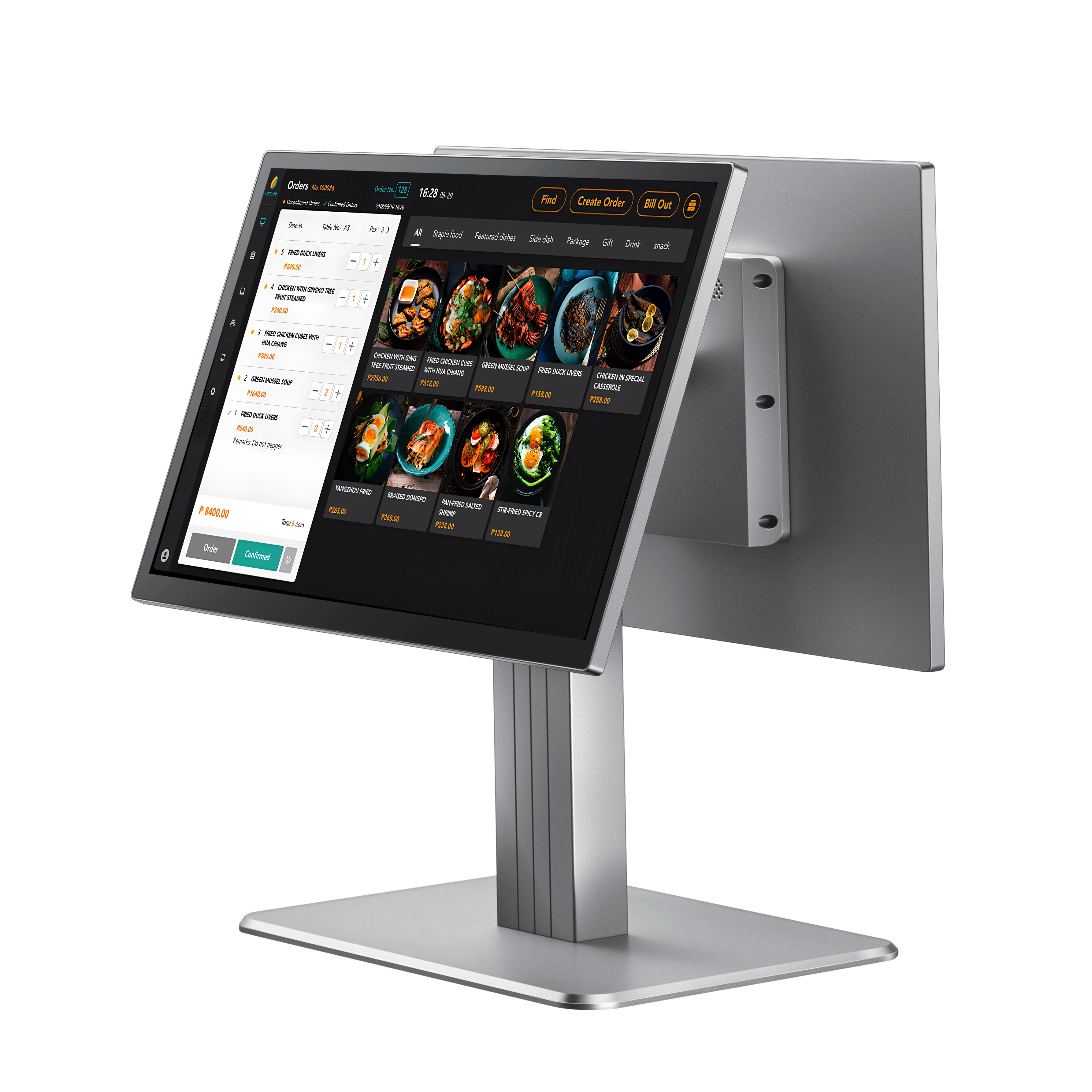 Pos System Retail Dual Screen 15.6 Inch windows All in One Pos Cash Register for Restaurant Supermarket