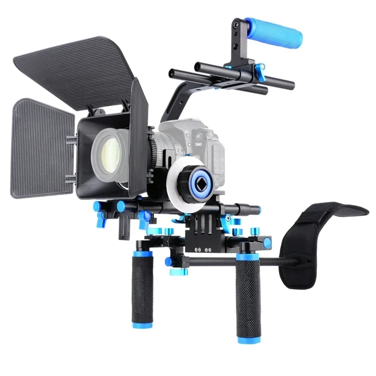 Factory Price Dual-Handle Camera Shoulder Rig Mount Kit with Matte Box and Follow Focus Camera Accessories