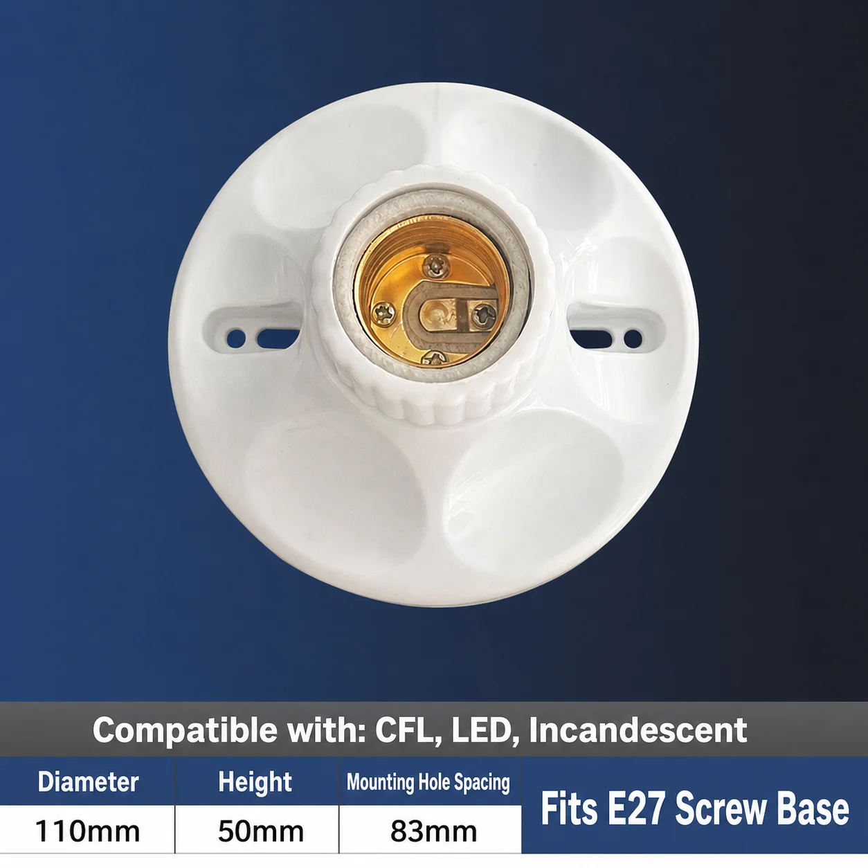 Insulated Flame Retardant Lamp Base Compatible Home Office Lighting E27 Screw Lamp Holder Ceramic Bakelite Lamp Holder