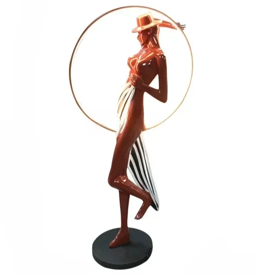 

Creative Large Floor Ornaments Soft Glass Steel Figure Sculpture Indoor Abstract Artwork