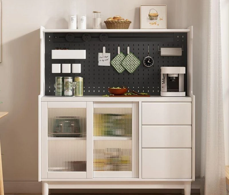 Dining Side Cabinet Solid Wood Modern for Living Room for Kitchen Large Storage, Storage Cabinet
