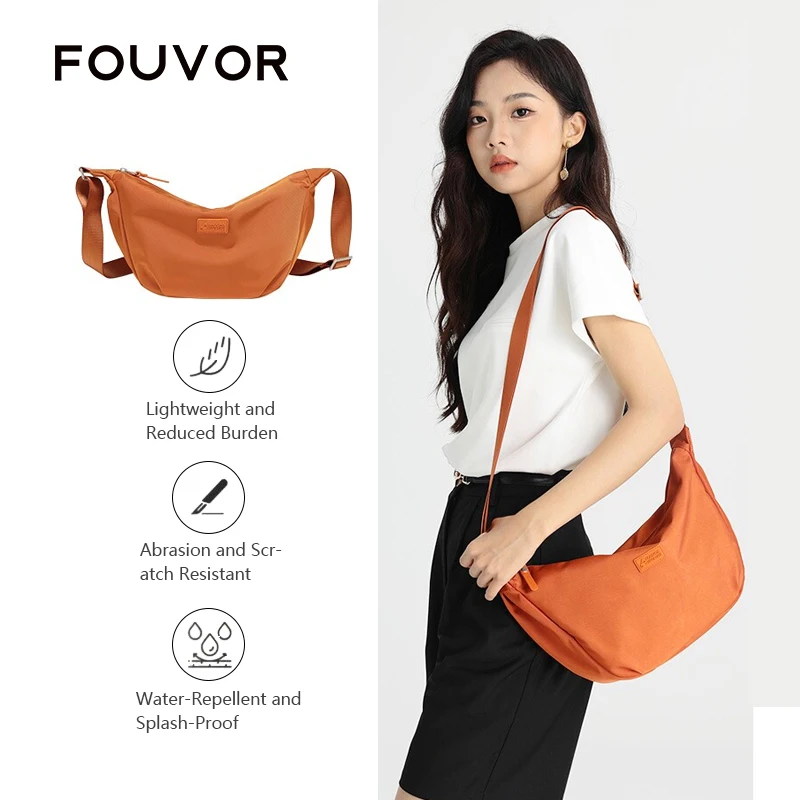 

Fouvor 2026 New Women's Crossbody Bag Nylon Oxford Cloth Dumpling Bags Versatile Shoulder Bag Casual Small Canvas Bag 3013-03