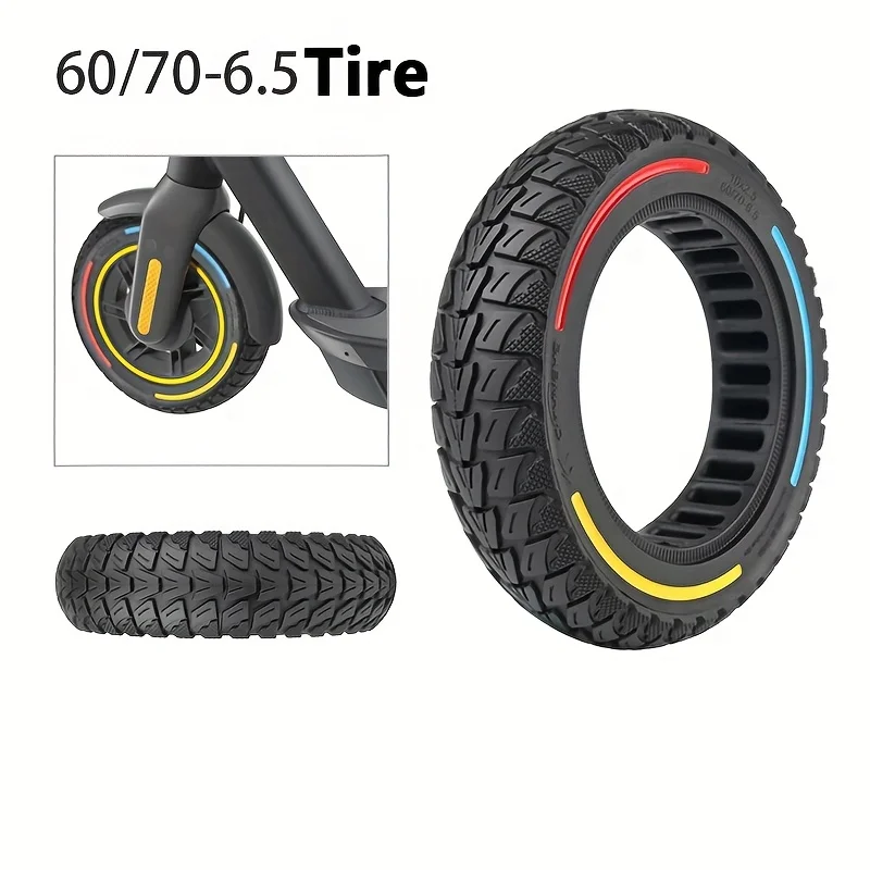 1pc Electric Scooter Tire 10x2.5 for Segway Ninebot Max G30P G30LP Gotrax G5 G6 Hiboy Titan Pro - Puncture-Proof 60/70-6.5 Tire