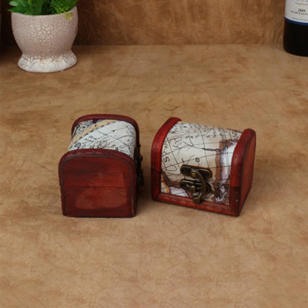 3 قطعة صندوق تخزين المجوهرات ريترو ستايل خشبي الكنز الصدر خمر حلية المنظم الذاكرة هدية صندوق الخشب الكنز الصدر