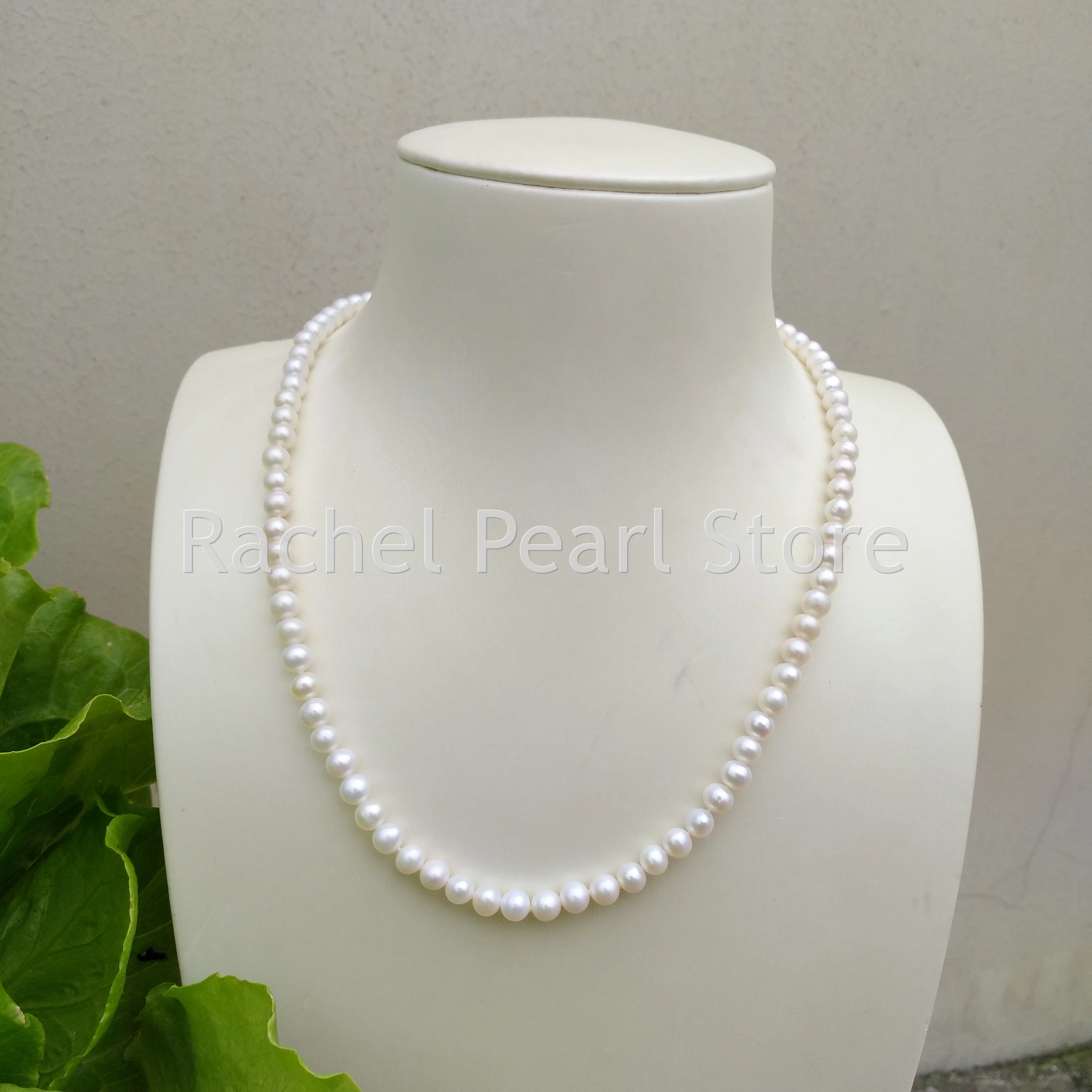 

18inch 5-6mm AAAA White Akoya Real Natural Pearl Necklace Apply Any Occasion