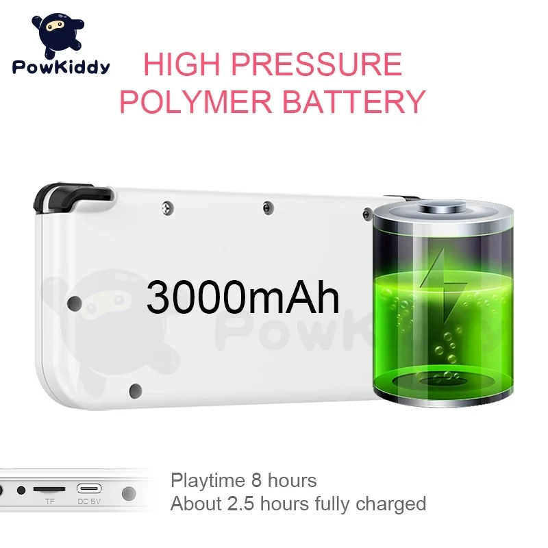 POWKIDDY-Handheld Game Console, Joystick 3D, botão de gatilho, presentes infantis, RGB10S, IPS, tela OGA, Open Source, RK3326, 3,5"