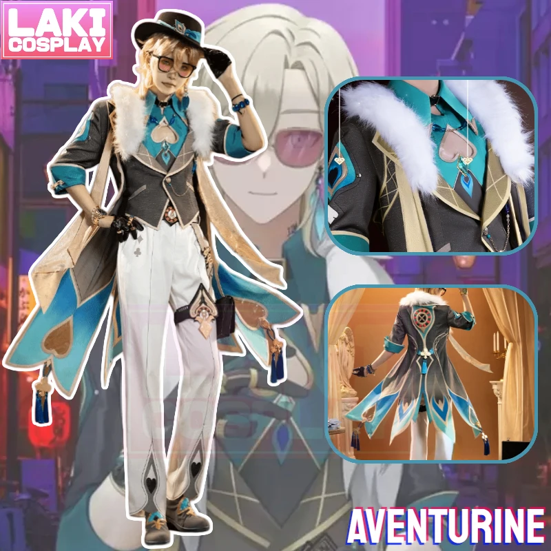 Star Rail Aventurine Cosplay Traje para Homens, Jogo Honkai, Roupas de Halloween, Roupas Anime