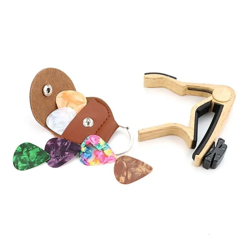 

652F Guitar Capo for Tone Adjusting with Picks Holder Musical Instruments Accessories