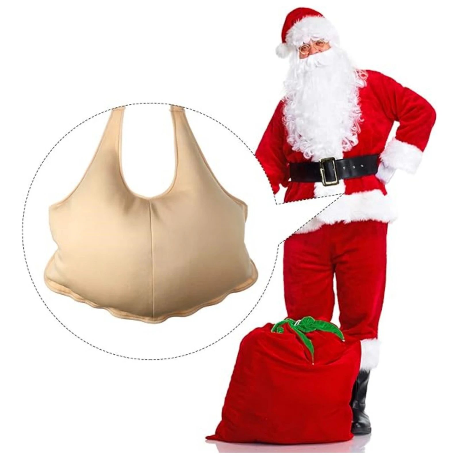 Christmas Costume Accessories - Santa Claus Fake Belly and Butt Sponge Filling Props,Instantly Transform Into A Santa