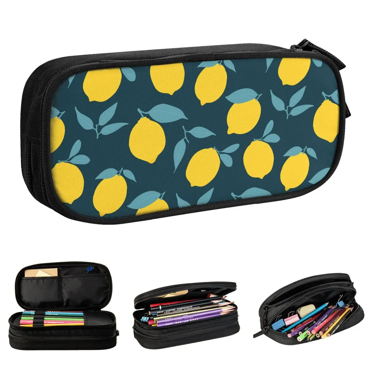 Lemon Fruit Pencil Case New Pen Holder Bag Student Big Capacity Office Cosmetic Pencilcases