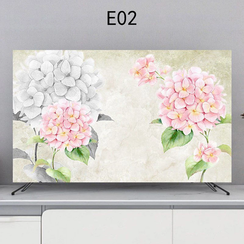  أزياء مطبوعة تمتد التلفزيون تلفاز LCD هود المنزل الحائط التلفزيون حامي الغبار واقية غطاء 32-75 بوصة الأثاث #4