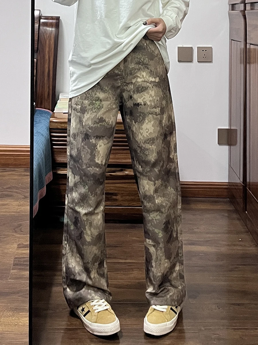 

Desert Camouflage Slim Fit Casual Pants Men's Spring Autumn American Retro Workwear Trousers Straight Leg Long Pants