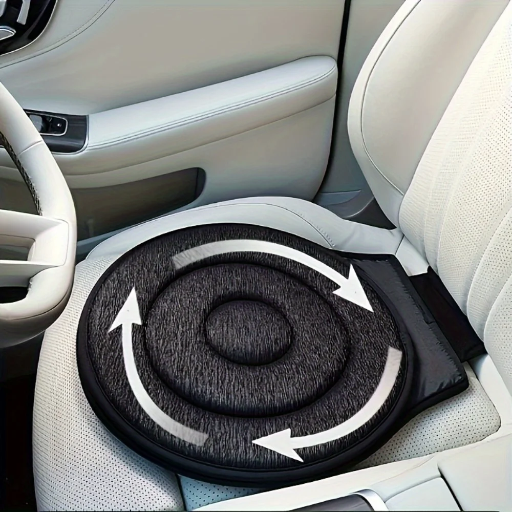 1pc Round Rotating Car Seat Cushion 360 Degree Rotating Car Seat Cushion Multipropose Mobile Soft and Comfortable Pad