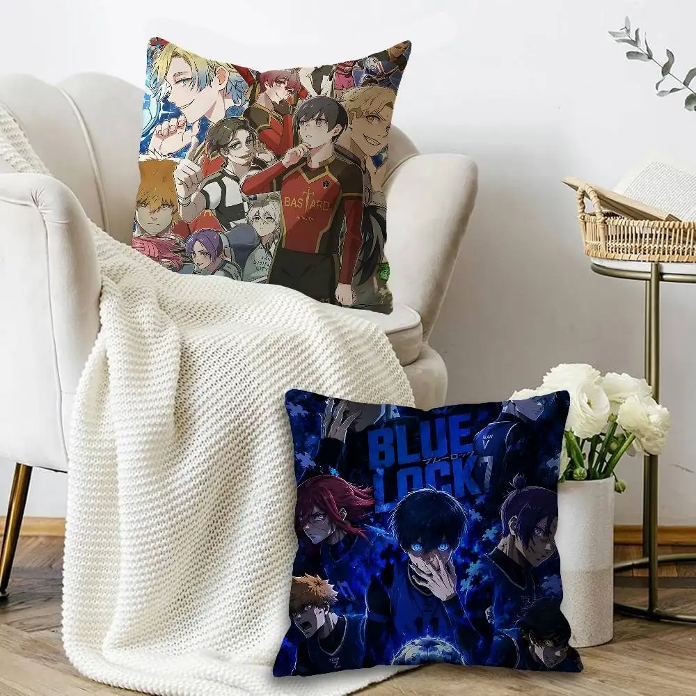 B-blue Lock Pillow Anime Pillow Sofa Bed Head Pillow Cover Cushion Cover 45x45 cm Fashion